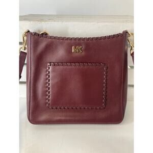 MICHAEL KORS, SMALL WINE SMOOTH LEATHER CROSSBODY BAG